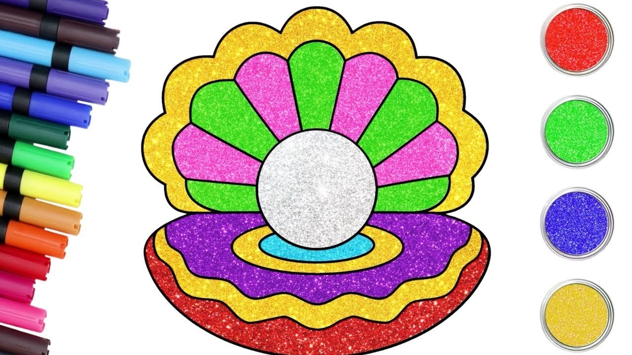 How To Draw a Seashell 🐚 Drawing and Coloring For Kids | Chiki Art | HooplaKidz How To