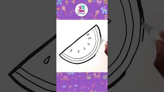 How To Draw A Watermelon Easily 🍉🖍️ #shorts #drawing #coloring #hooplakidzhowto
