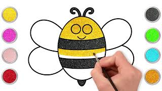 How to Draw a Cute Honey Bee 🐝| Chiki Art | HooplaKidz How To