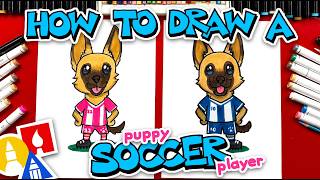 How To Draw A Puppy Soccer Player