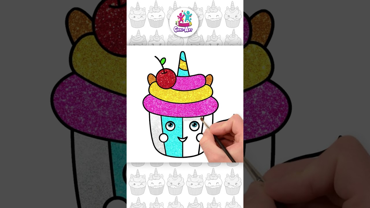 🦄 How to Draw Cupcake | Unicorn Cupcake🧁 #shorts #hooplakidzhowto