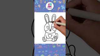 Quck Bunny Drawing For Kids! 🐰#shorts #drawing #coloring #hooplakidzhowto
