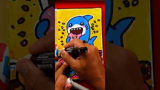 Sketchbook challenge - draw a shark eating your favorite treat! #artforkidshub 🦈🍩