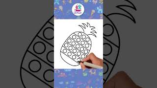 Easy Pop It Pineapple Drawing Tutorial 🍍#shorts #drawing #coloring