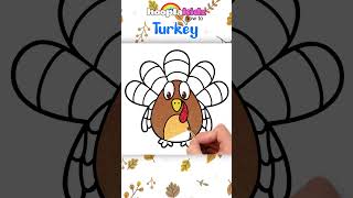 Turkey Drawing For Kids 🦃 #shorts #drawing #hooplakidzhowto