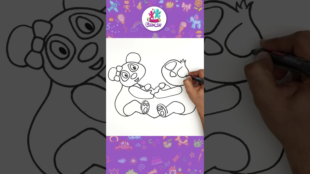 15 Second Panda Drawing Challenge🐼 #shorts #drawing