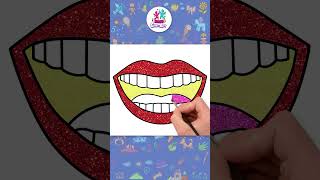 How To Draw Glitter Lips💋 #shorts #drawing #coloring #hooplakidzhowto