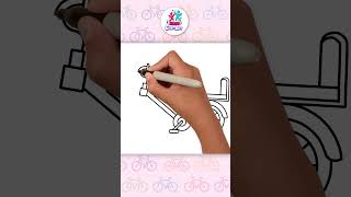 How To Draw A  Bicycle 🚴| Step By Step Drawing For Kids #shorts #hooplakidzhowto