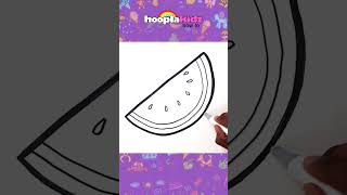 How To Draw A Watermelon 🍉🖍️ #shorts #drawing #coloring #hooplakidzhowto