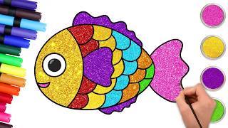 🐟 How To Draw A Fish | Easy Drawing For Kids | HooplaKidz How To