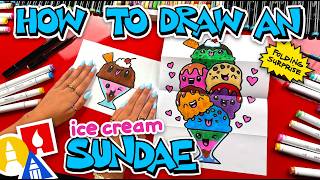 How To Draw An Ice Cream Sundae Tower Folding Surprise