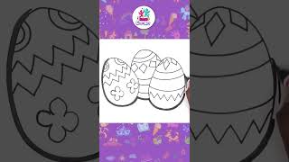 🎨How to Draw Cute Easter Eggs!  #shorts #drawing #coloring #chikiart #hooplakidzhowto