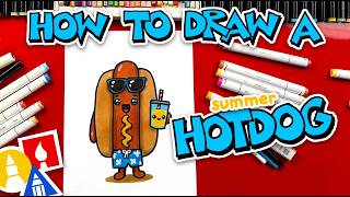 How To Draw A Funny Summer Hotdog