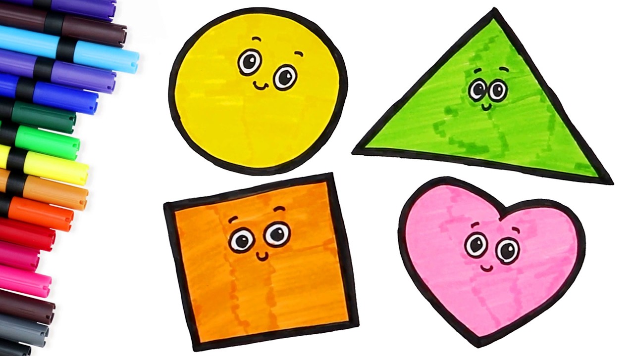 🌈How to Draw Shapes🟡🟧 Step By Step Drawing | Chiki Art | HooplaKidz How To