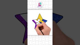 Star Shape Puzzle Drawing⭐️ #shorts #drawing #hooplakidzhowto
