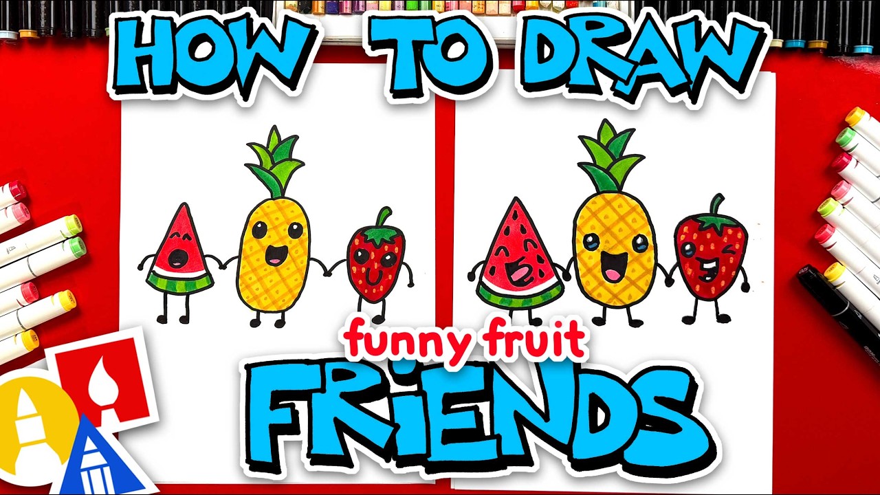 How To Draw Funny Fruit Friends