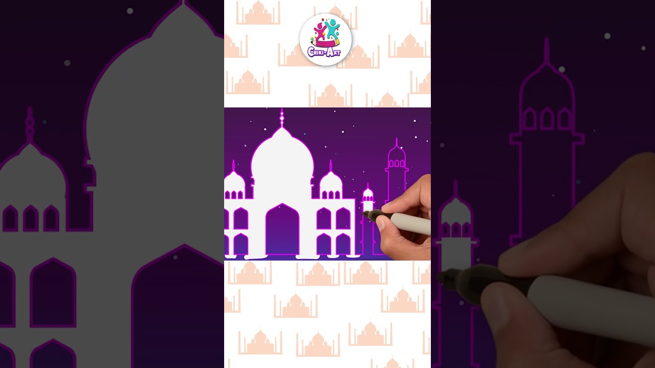 Taj Mahal Drawing Made Easy 🕌 #shorts #howtodraw #hooplakidzhowto