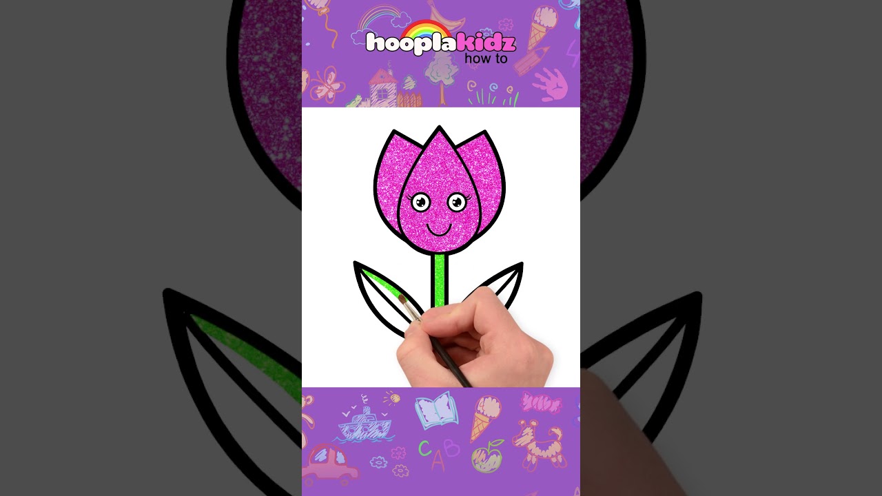 Tulip Flower Drawing 🌸 #howtodraw #shorts #hooplakidzhowto