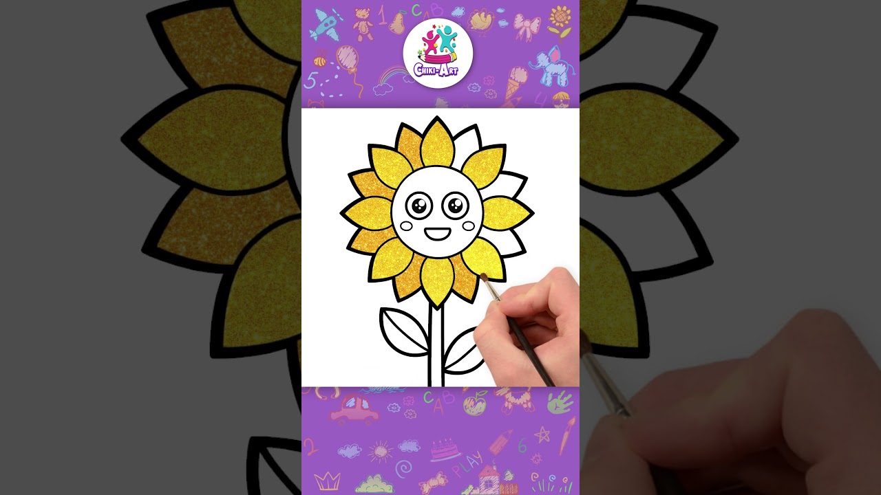 ๐ป Sunflower Drawing For Kids | Flower Drawing #shorts #drawing #coloring #hooplakidzhowto