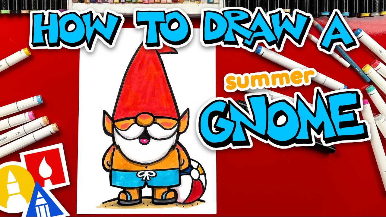 How To Draw A Funny Summer Gnome