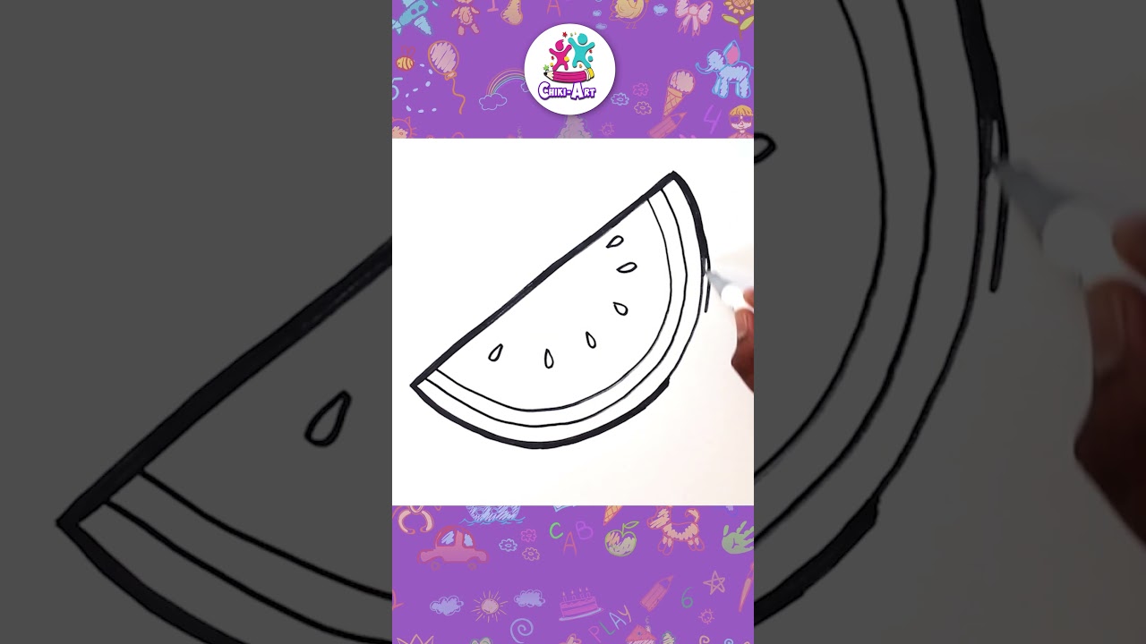How To Draw A Watermelon Easily πποΈ #shorts #drawing #coloring #hooplakidzhowto