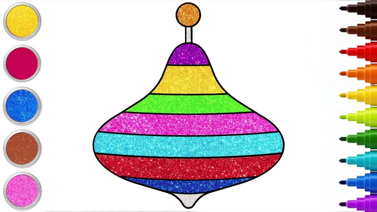How To Draw A Spinning Top | Easy Drawing And Coloring for Kids | Chiki Art | HooplaKidz How To