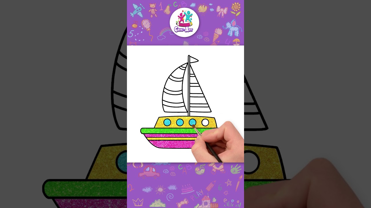 Draw A Sailboat Easily ๐ค#shorts #drawing #coloring #hooplakidzhowto