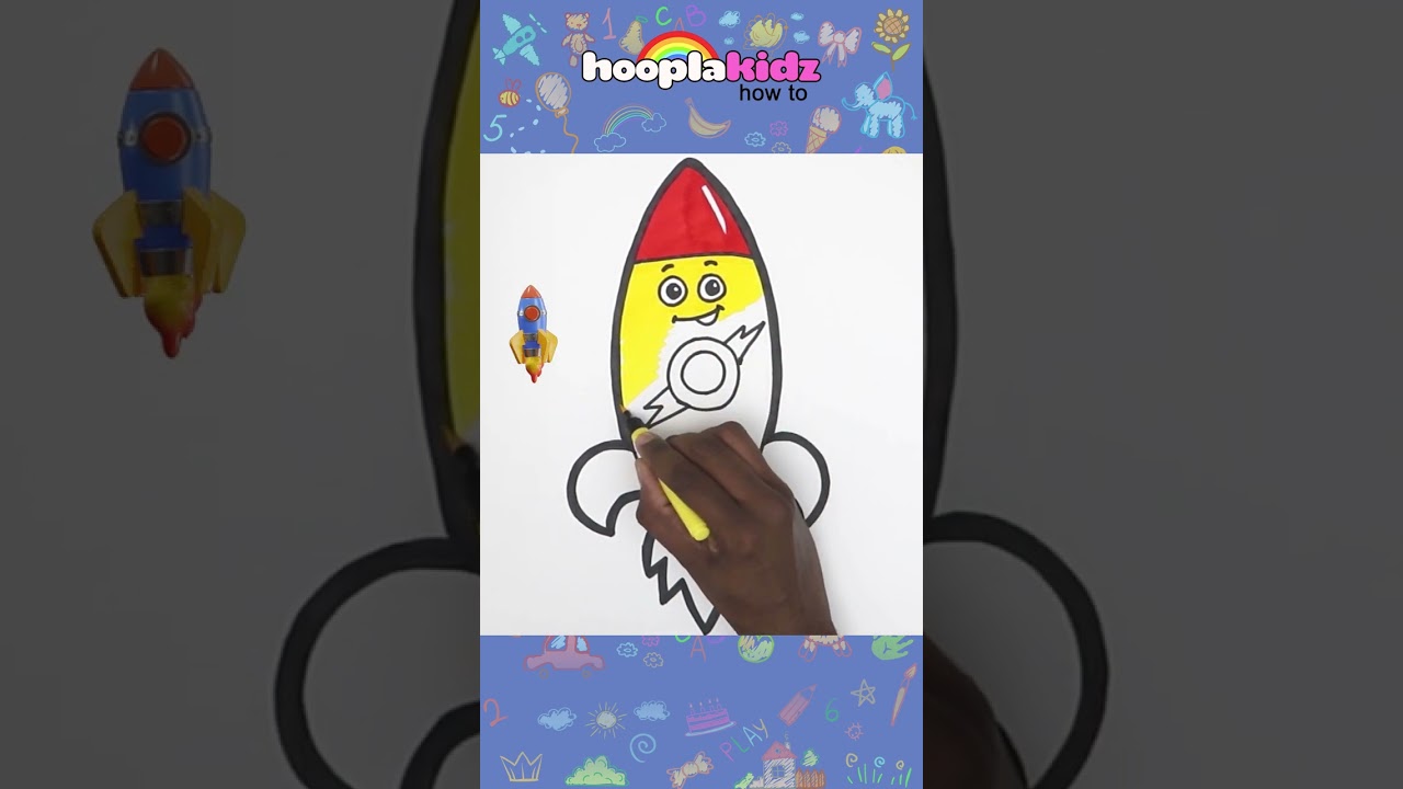 🚀How To Draw A Rocket #shorts #hooplakidzhowto
