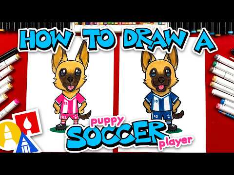 How To Draw A Puppy Soccer Player