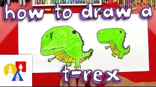 How To Draw a Cartoon T-Rex - Dinosaur Drawing for Kids