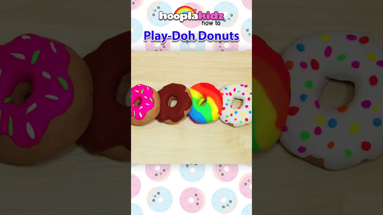 🍩 Play Doh Donuts – Easy DIY Tutorial for Kids #shorts #playdoh #hooplakidzhowto