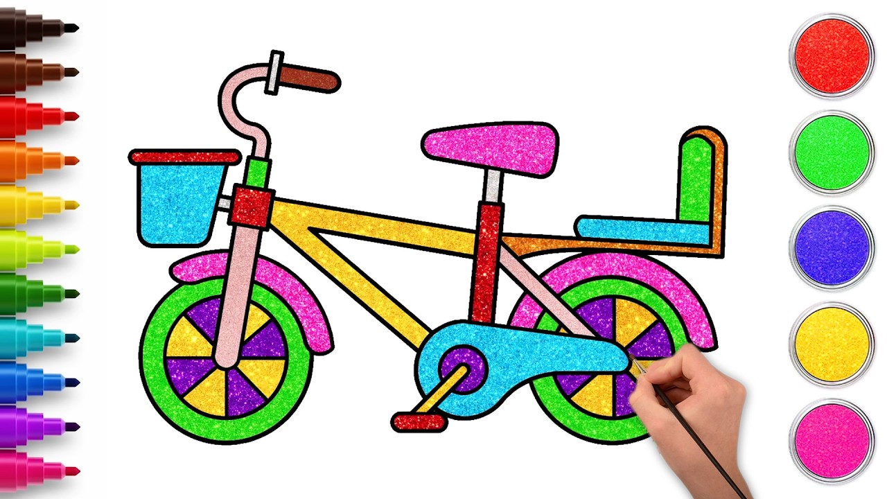 How To Draw A Bicycle 🚴| Step By Step Drawing For Kids | Chiki Art | HooplaKidz How To