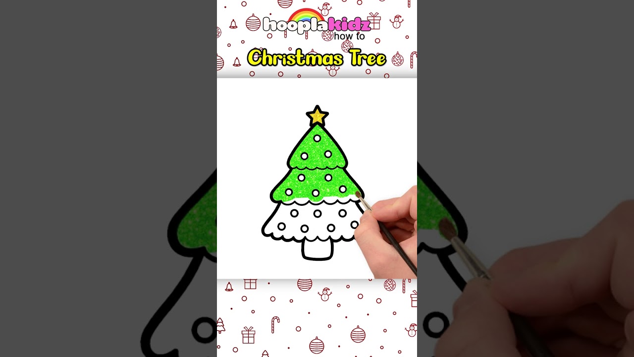 Draw a Beautiful Christmas Tree🎄#shorts #drawing #coloring