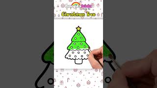 Draw a Beautiful Christmas Tree🎄#shorts #drawing #coloring