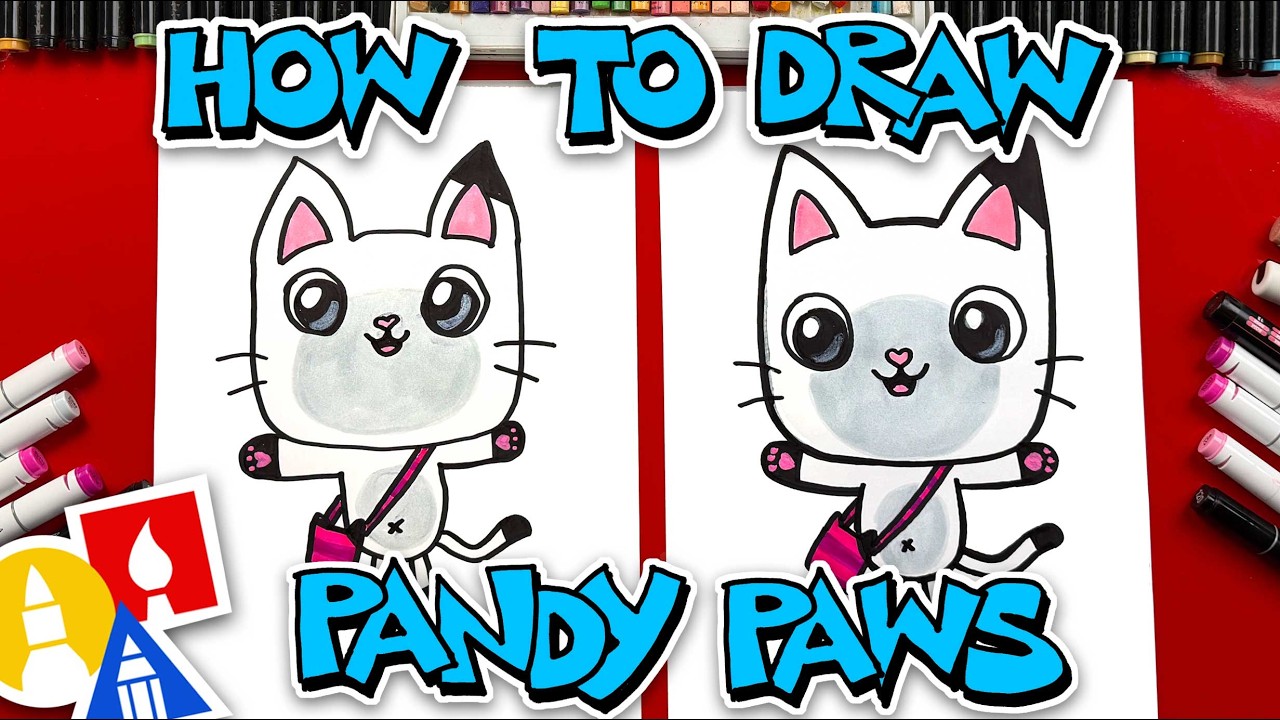 How To Draw Pandy Paws From Gabby's Dollhouse