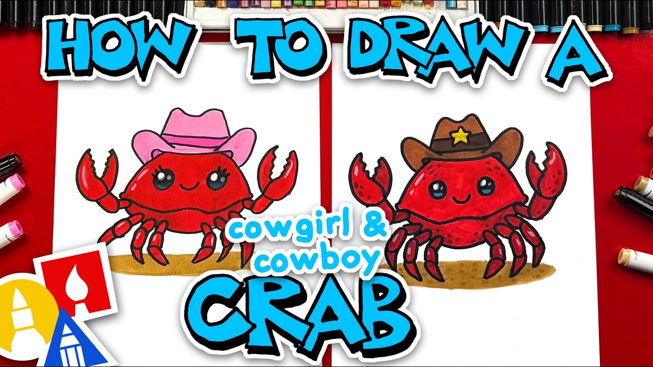 How To Draw A Cowgirl and Cowboy Crab
