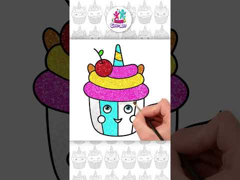 🦄 How to Draw Cupcake | Unicorn Cupcake🧁 #shorts #hooplakidzhowto