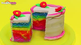 DIY: Play Doh Rainbow Cake 🍰Clay Art For Kids | HooplaKidz How To