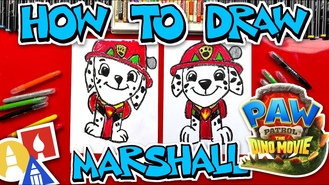 How To Draw Marshall From PAW Patrol: The Dino Movie