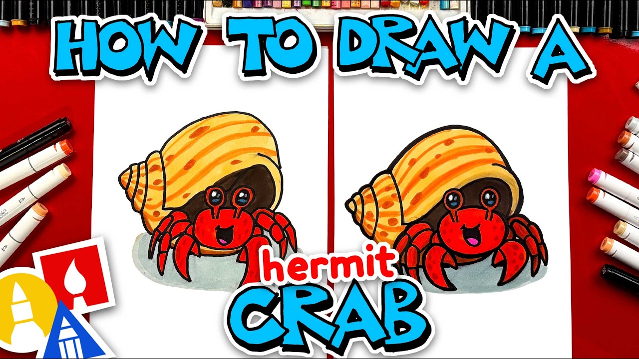 How To Draw A Funny Hermit Crab