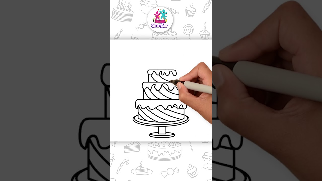 π Draw a Yummy Birthday Cake β Easy Tutorial for Kids! π°#shorts #drawing #coloring