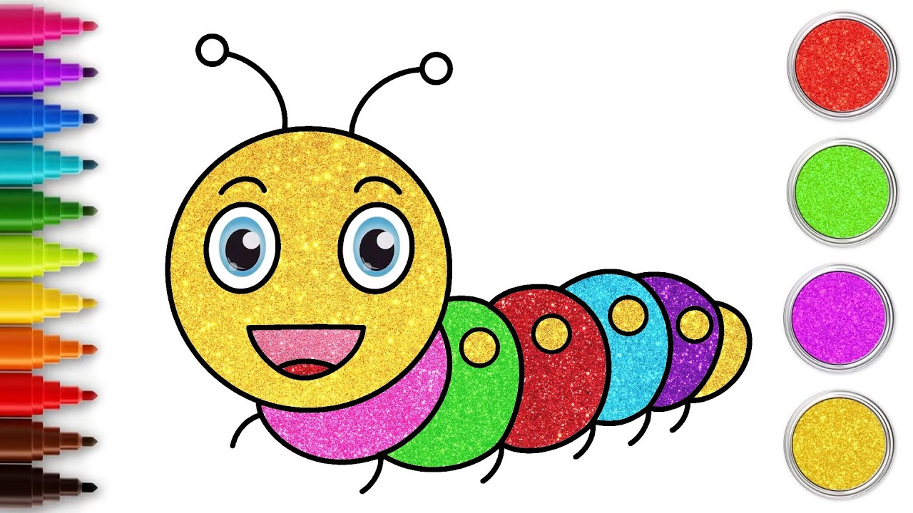 How To Draw A Caterpillar 🐛Easy Drawing For Kids | Chiki Art | HooplaKidz How To