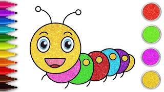 How To Draw A Caterpillar 🐛Easy Drawing For Kids | Chiki Art | HooplaKidz How To
