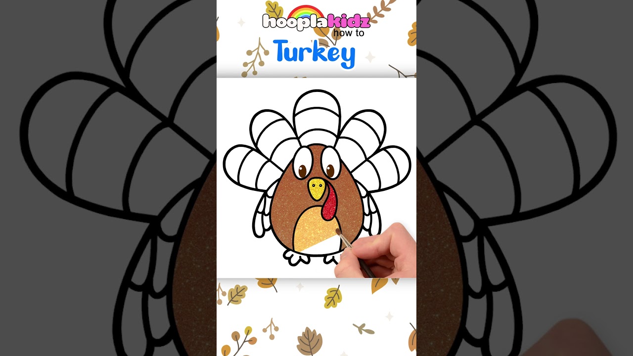 Turkey Drawing For Kids 🦃 #shorts #drawing #hooplakidzhowto