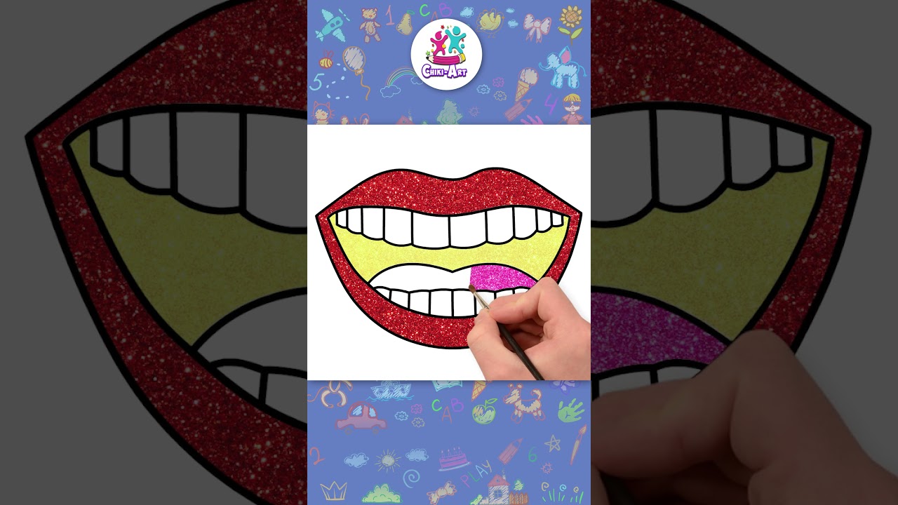 Easy Glitter Lips Drawing for Kids! π #shorts #drawing #coloring #hooplakidzhowto