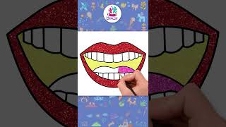 Easy Glitter Lips Drawing for Kids! ๐ #shorts #drawing #coloring #hooplakidzhowto