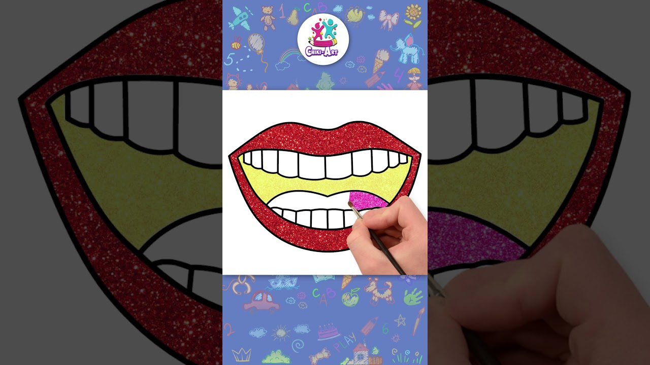 How To Draw Glitter Lips💋 #shorts #drawing #coloring #hooplakidzhowto