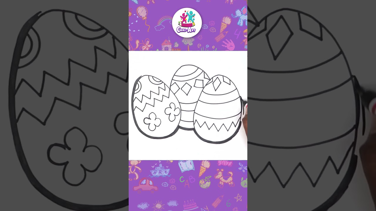 🎨How to Draw Cute Easter Eggs! #shorts #drawing #coloring #chikiart #hooplakidzhowto