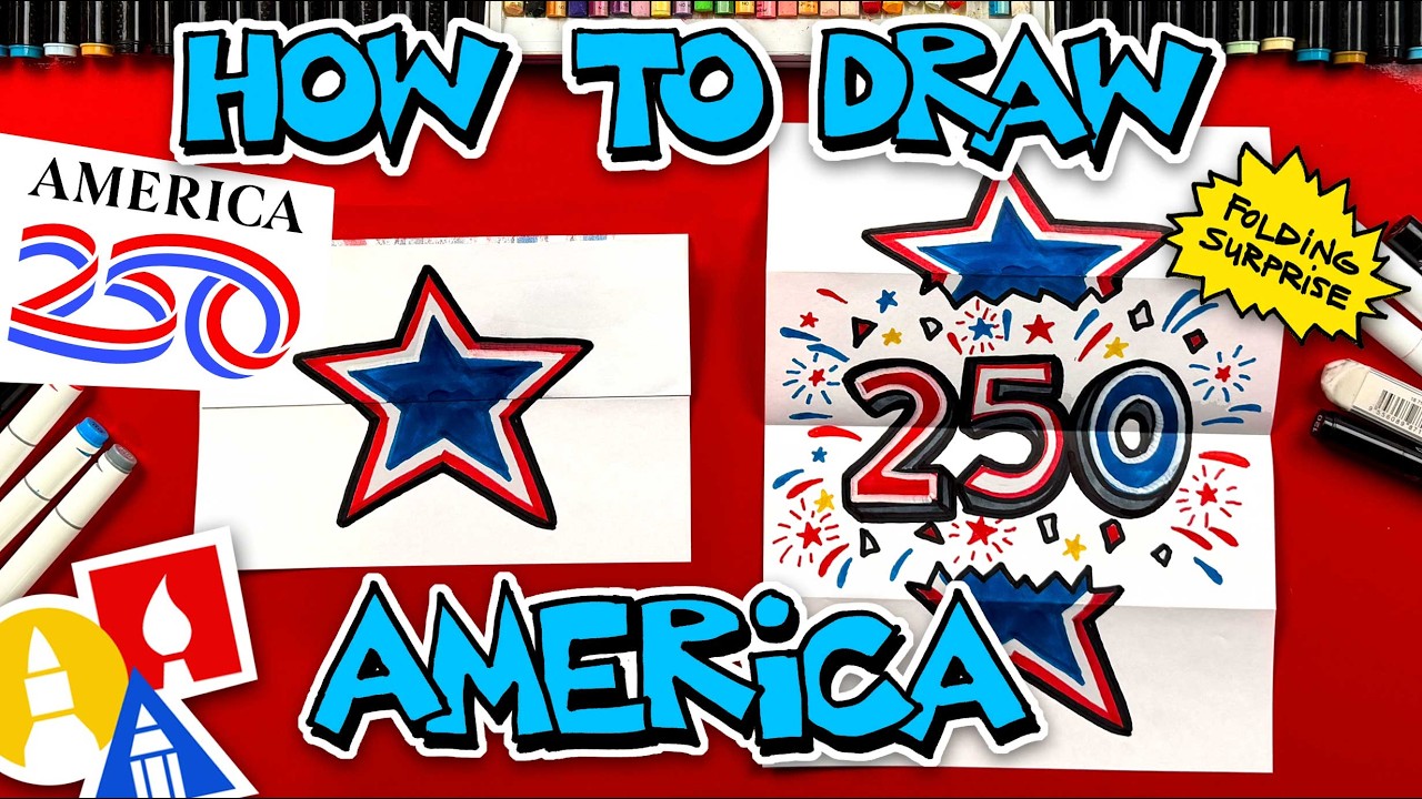How To Draw A Star Folding Surprise For America 250 Years!