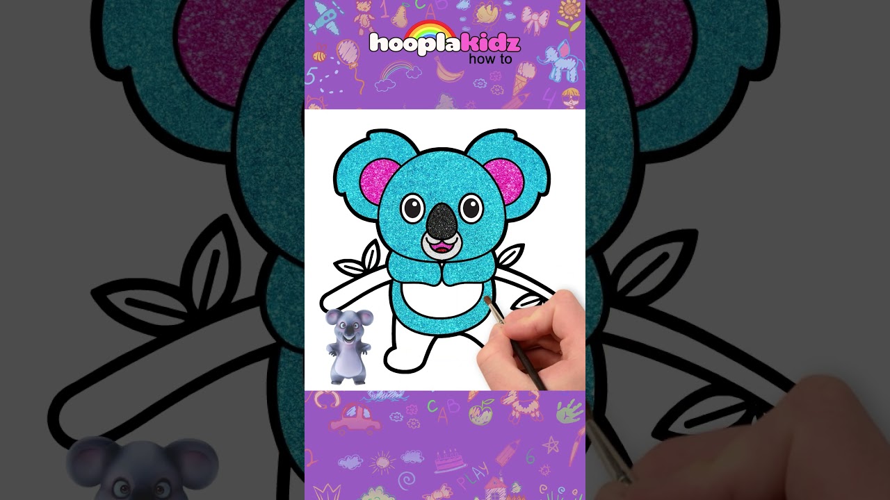 🐨Koala Bear Drawing #shorts #drawing #coloring #hooplakidzhowto